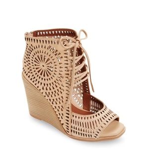 Jeffery Campbell Rayos Perforated Wedge Sandals